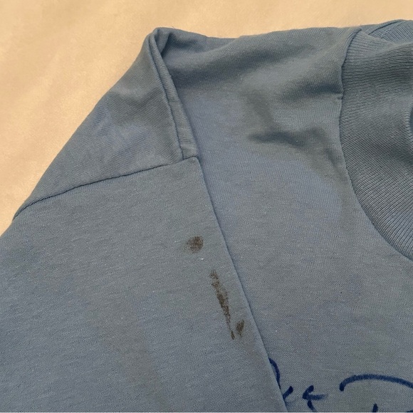 VINTAGE 80s Voyager Flight Around the World T Shirt One Tank Gas SIGNED Sz XL - Picture 5 of 7